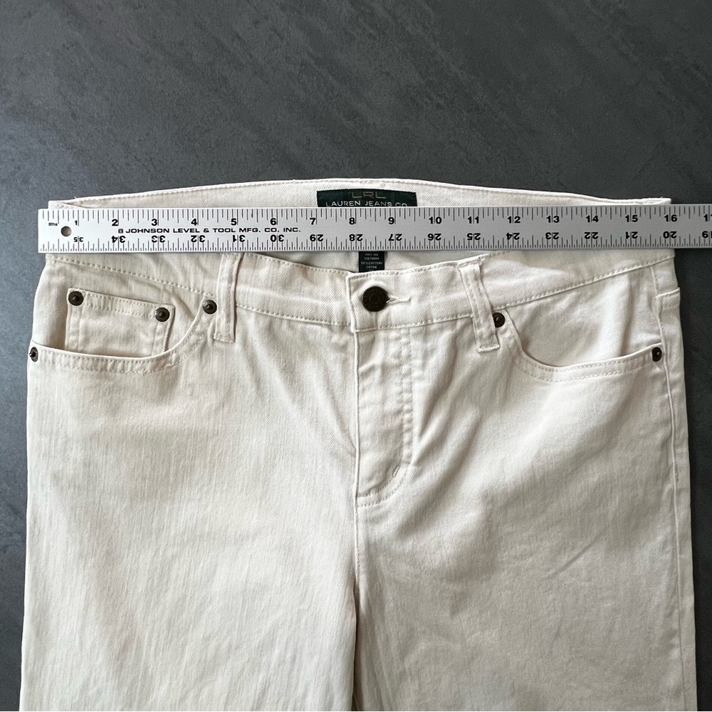Lauren Ralph Lauren Off White Modern Straight Denim Pants Women’s Size 10 Petite - Picture 7 of 10